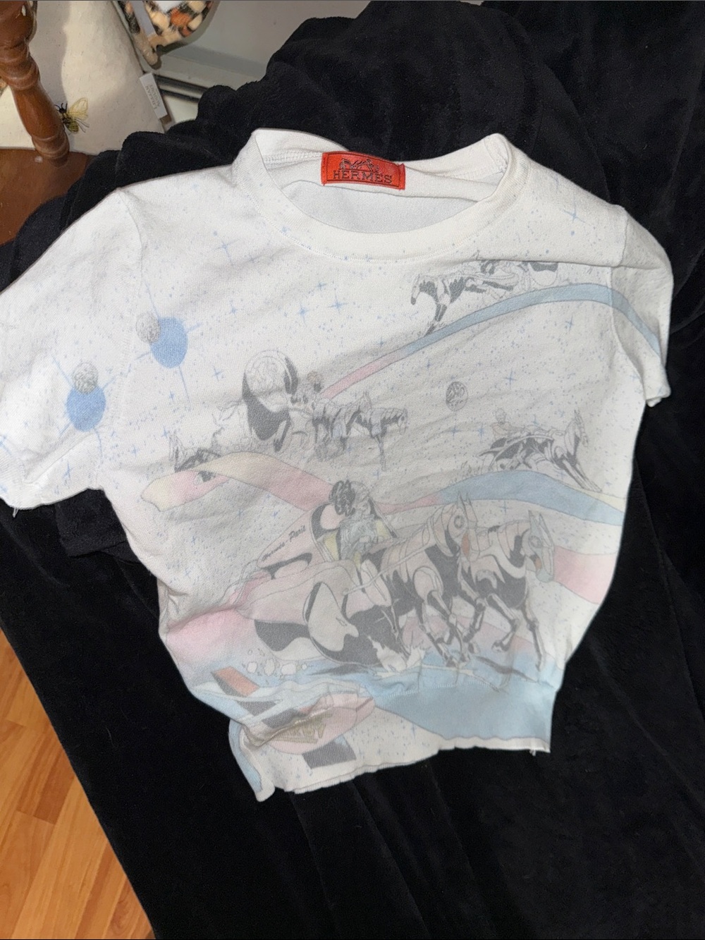 Hermes White short sleeve sweater tshirt